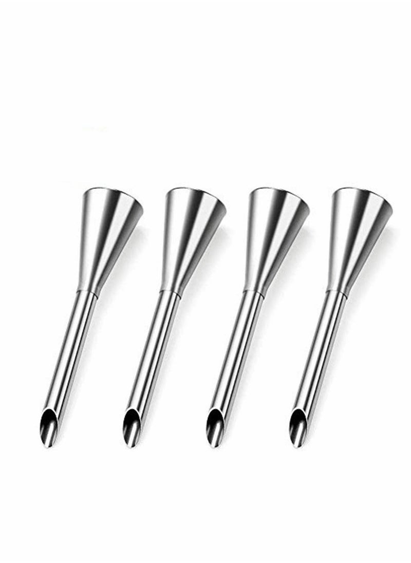 4Pcs Cream Icing Piping Nozzle Tip Stainless Steel Long Puff Nozzle Tip Decorating Tool - Image 1