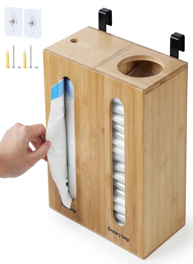 GOBAM Trash Bag Dispenser & Grocery Bag Holder, Large Capacity Plastic Bag Organizer with 3 Installation Options, Trash Bag Holder for Cabinet Door, Under Sink, Wall Mount-Ideal for Kitchen Organizer - Image 1