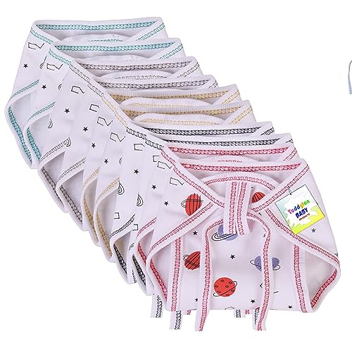 Toddylon Baby Products New Born Baby Clothes | Cloth Diapers | Langots | Nappies | Cotton | Reusable | Washable | Nappy (0-6 Months, Pack of 10) - Image 1