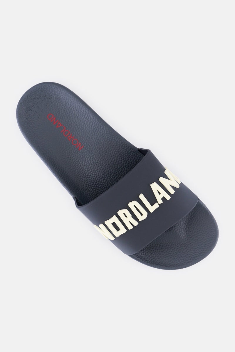 Nordland Men Brand Logo Slip On Slides, Dark Grey  - Image 4