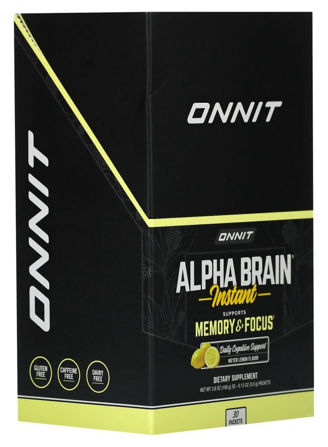 Onnit Alpha Brain Instant Memory & Focus Meyer Lemon 30 Packets 0.13 oz (3.6 g) Each - Image 2