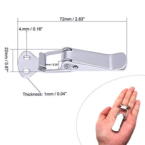 AUHOKY 12Pcs Stainless Steel Spring Loaded Toggle Latches with 48Pcs Mounting Screws, AUHOKY Case Box Chest Trunk Latch Catches Hasps Clamps (72mm Overall Length) - Image 3