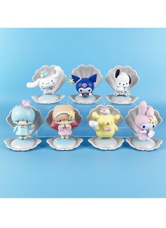 General Sanrio Blue Sea Holiday Melody Blind Box Figure Kuromi Big Eared Dog Shell Ornament Girls Gift Doll  - Image 1