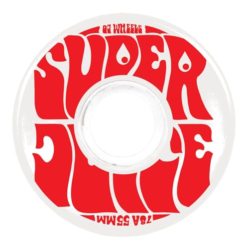 OJ Skateboard Wheels Mini Super Juice 55mm 78a Skateboard Wheels - White/Red - Image 1