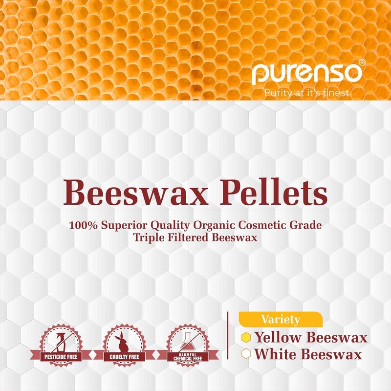 PURENSO Purenso Select 100 Organic White Beeswax Pellets Triple Filtered 100g I For Candle and Lotion Making Food Grade Beeswax for Candle Making Beeswax Pastilles Organic Bees Wax Melts for Lotion  - Image 3