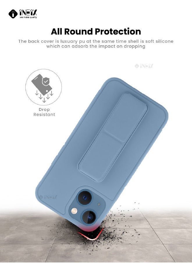 INEIX - 3 in 1 Magnetic Hand Grip Holder Case For Apple iPhone 14 Plus Sky Blue - Image 1