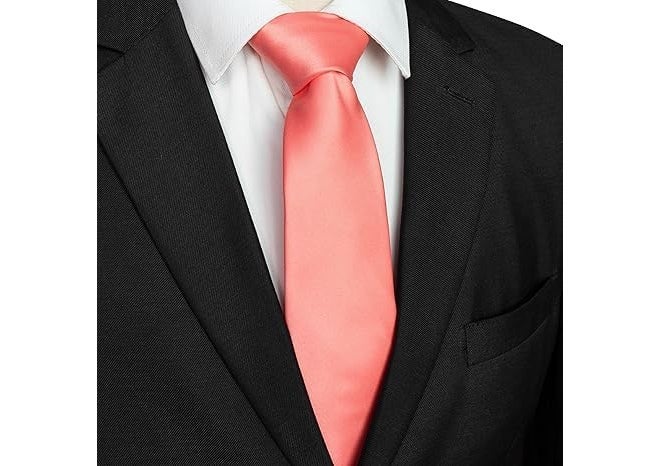 Osking Ties Men's Solid Satin Casual Formal Plain Narror Neck Tie 2.5 Inch Wide Length-58 Inch (Free Size) - Image 3