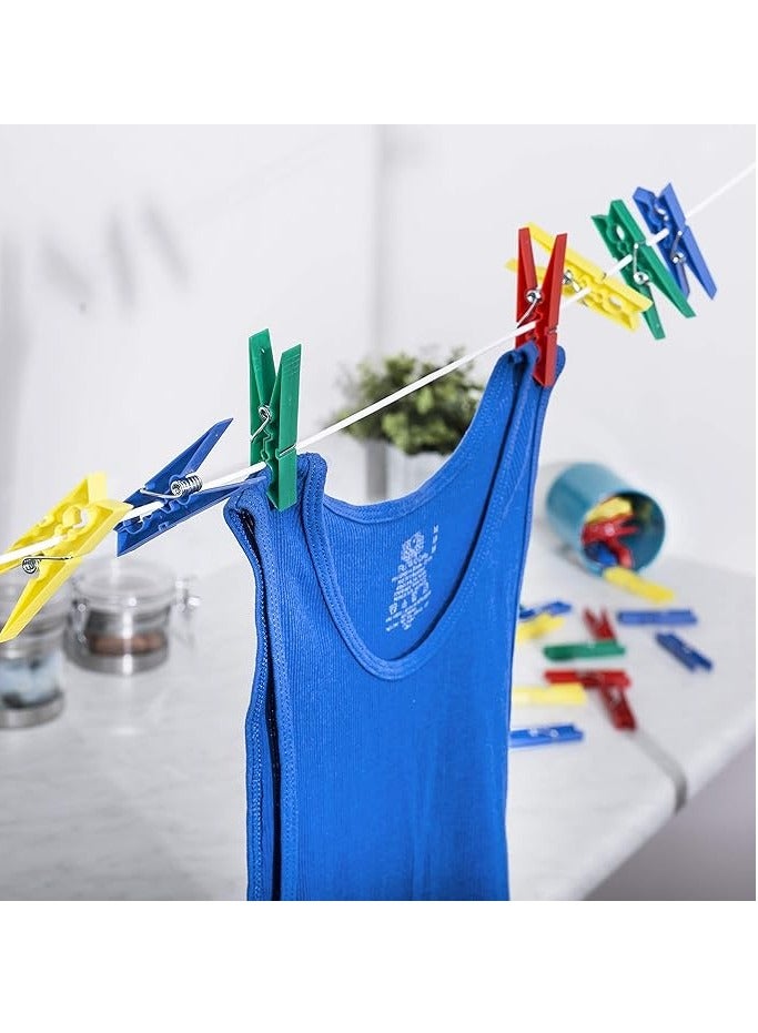48PCS Colorful Plastic Clothespins, Powerful Clothes Pegs, Windproof Laundry Pegs  - Image 3