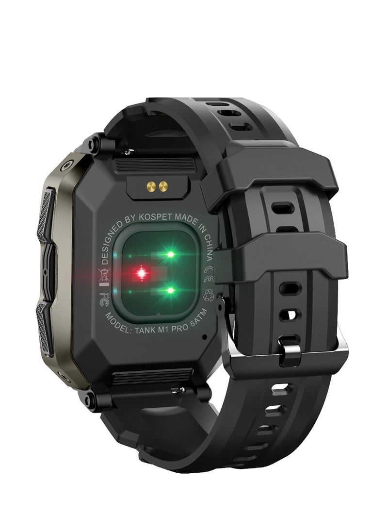 KOSPET - KOSPET TANK M1 PRO Outdoor Sports Rugged Smartwatch Black - Image 1