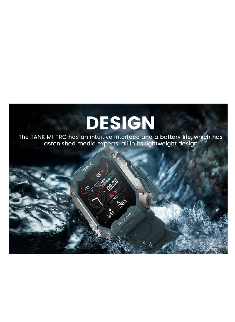 KOSPET - KOSPET TANK M1 PRO Outdoor Sports Rugged Smartwatch Black - Image 1