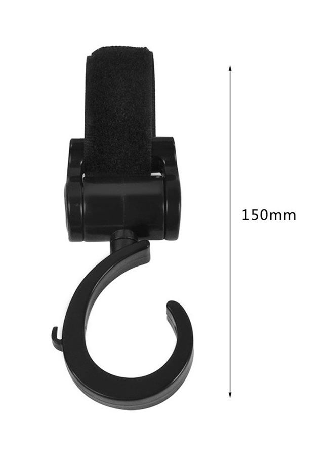 أوتاد مجموعة خطافات مريحة قابلة للدوران بزاوية 360 درجة ومتعددة الوظائف ومخصصة لعربة الأطفال من قطعتين - لون أسود - Image 5