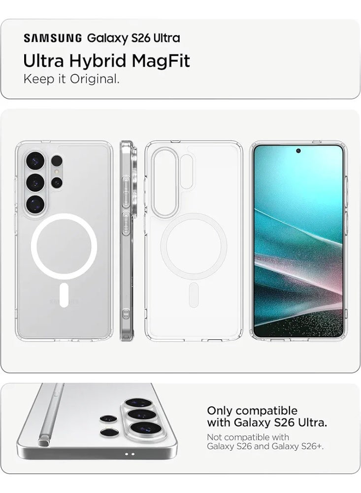 SPIGEN SGP For Samsung Galaxy S26 ULTRA case cover Ultra Hybrid MagFit [MagSafe compatible] (2026) - Clear White - Image 3