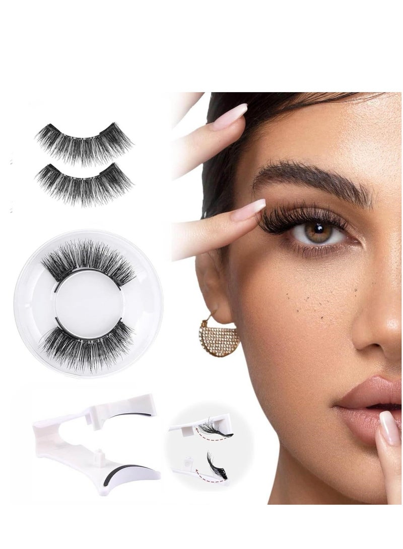 GUDOO Magnetic Eyelashes Reusable Dual Magnetic Lashes without Eyeliner Natural Look Magnetic Eyelashes with Applicator False Eyelashes No Glue Magnetic Lashes (Black UU06) - Image 1