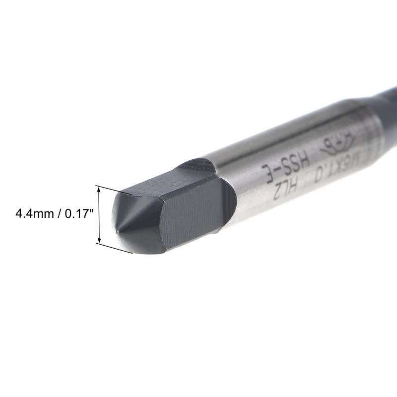 uxcell M6 x 1.0 Spiral Flute Thread Tap, Metric Machine Threading Tap HSS Nitriding Coated, Round Shank with Square End, H2 Tolerance, 2pcs - Image 4