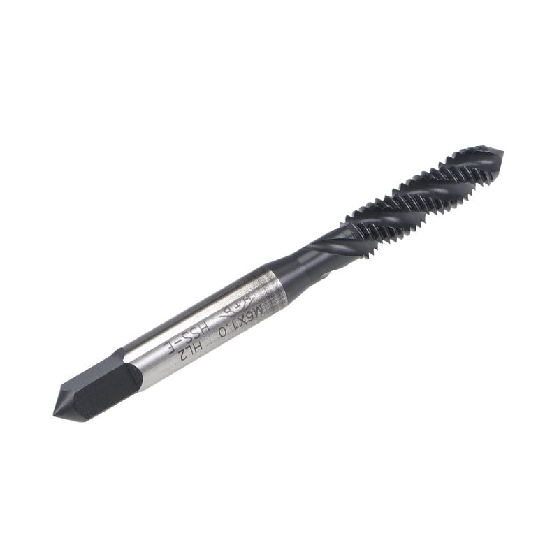 uxcell M6 x 1.0 Spiral Flute Thread Tap, Metric Machine Threading Tap HSS Nitriding Coated, Round Shank with Square End, H2 Tolerance, 2pcs - Image 3