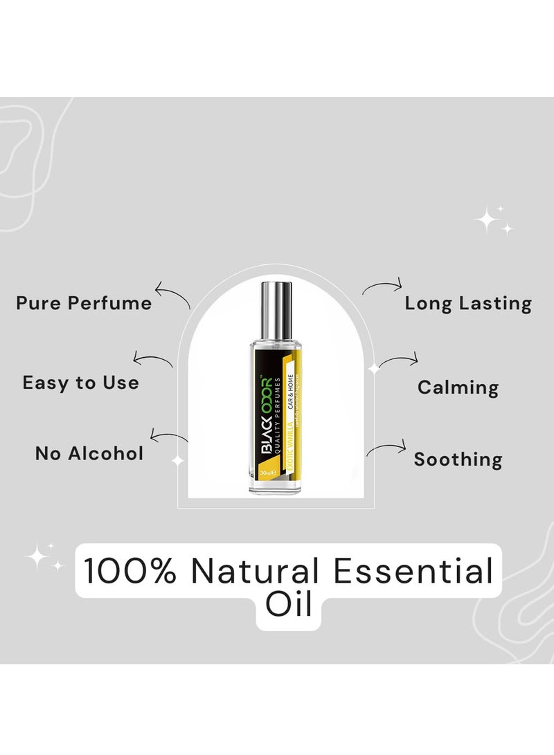 BLACK ODOR Exotic Vanilla Car & Home Perfume Spray 30ml BO-34 – Long Lasting Air Freshener with Hanging Tag, 100% Natural Essential Oils, Alcohol Free, Eco Friendly, for Car, SUV, Sedan, Living Room, Office & Gym - Image 4