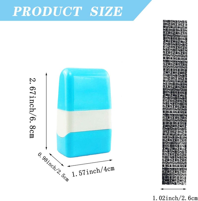 CHORONMO Store 2Pcs Identity Protection Roller Stamps Identity Prevention Theft Stamp Wide Rolling Security Stamp for Privacy Protection, ID Blockout and Address Blocker (Yellow and Blue) - Image 2
