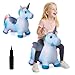 EVERICH TOY Unicorn Bouncy Horses Inflatable Plush Hopping Toy Bouncing Hopper Animals for Toddlers Outdoor  Indoor Christmas Toys for Boys Girls Gril Toys Gifts for 13 WFree Pump - Image 4