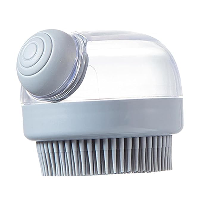 MVM Enterprise Hair Scalp Massager Shower Scrubber with Shower Gel Dispenser Function Exfoliator Shampoo Brush with Silicone Bristles Body Wash Soap Dispenser Soft Bristles - Image 1