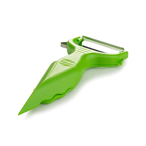 Börner Vegetable Peeler (6-in-1) • Garnishing Peeler with Grater • Multifunctional Peeler for Fruits & Vegetables • Fruit Peeler, Universal Peeler, Potato Peeler • Color: Red - Image 1