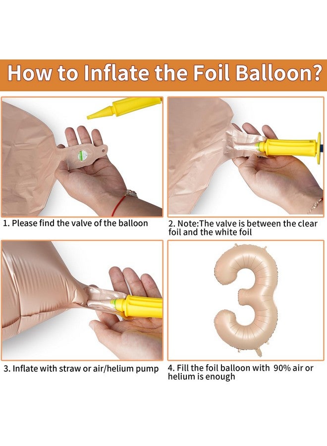 Biapian 40 Inch Light Brown Number 30 Balloons, 8Pcs Large Foil Number 3 & 0 Balloons With 18'' Nude Heart Balloon For 30Th Year Old Birthday Decorations Men Women Wedding Anniversary Party Supplies - Image 4