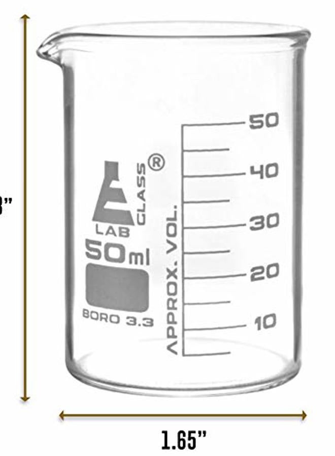 EISCO 4PK Lab Beaker Shot Glasses, 1.6oz / 50mL - Borosilicate Glass - Chemistry Shot Glasses, Chemistry Gifts Labs - Image 5