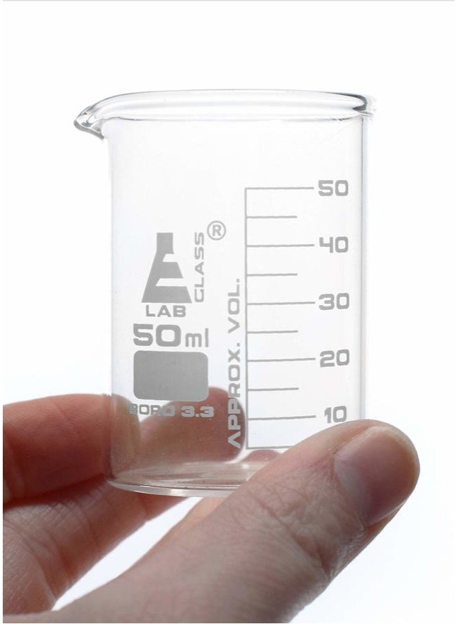 EISCO 4PK Lab Beaker Shot Glasses, 1.6oz / 50mL - Borosilicate Glass - Chemistry Shot Glasses, Chemistry Gifts Labs - Image 4