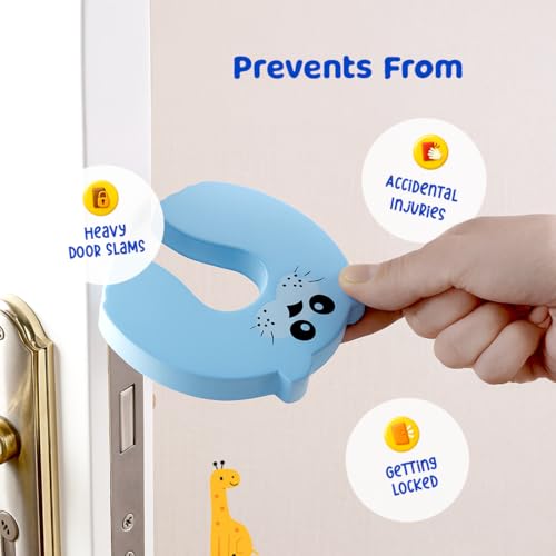 BUMTUM Children Safety Door Pinch Guard| Door Slam Stopper Soft Foam Door Stopper |Prevents Finger Pinch Injuries & Child from Getting Locked in Room (Pack of 1, Multicolour) - Image 5