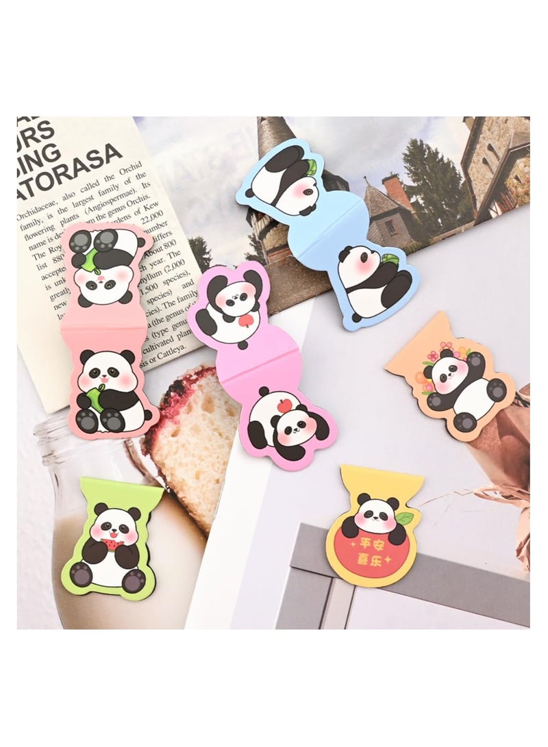 12 Pcs Panda Magnetic Bookmark,  Panda Book Marks for Children Page Markers Magnet Page Clip Bookmark Gift for Teachers, Book Lovers, Students, Kids Reading Book Marker Clips - Image 4