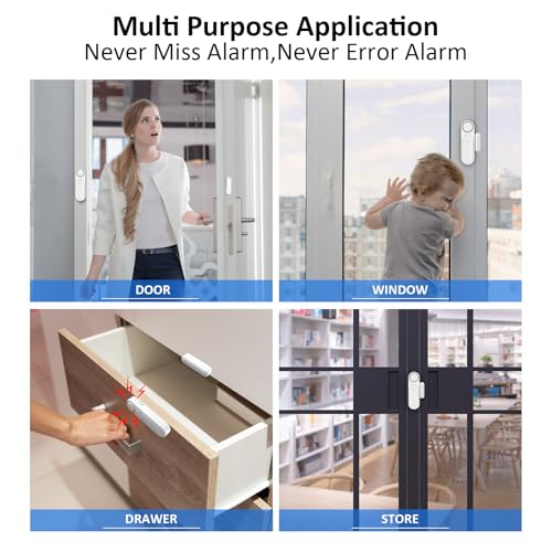 METAK Window and Door Alarm When Opened (5 Pack) for Kids Safety/Home Security, Sliding Front Door Opening Sensor Alarms for Dementia, 120dB Burglar Alert, Ideal for Business, Garage, Apartment,House, White - Image 4