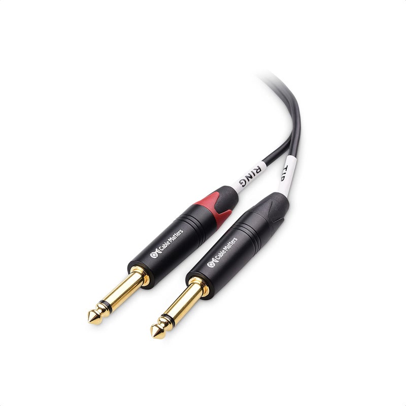 Cable Matters 2-Pack 1/4 TRS to Dual TS Stereo Audio Splitter Cable (Dual 1/4 Inch TS to TRS Female Adapter) in Black - 6 Inches / 0.15 Meters - Image 4