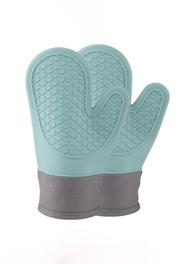 2 Pack Oven Mitts, Heat Resistant Silicone Oven Mittens, Baking Gloves with Soft Lining, Good Grip, Easy Clean, Oven Gloves for Cooking, Grill - Image 1