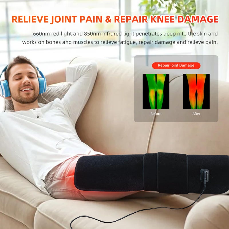feangli Red Light Therapy for Body Large 19.8 x 12 Infrared Heating Pad Wrap for Back Waist Shoulder Knee Feet Joints Pain Relieve, Diminish Inflammation, Ideal Gift - Image 4