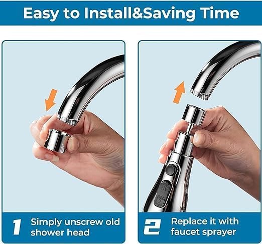 Rexez 360 Degree Movable Faucet Aerator Infinity 3 Mode Faucet Dual Flow Aerator Kitchen Sink Faucet Water Faucet Sprayer and 360° Rotatable Swivel Head - Image 4