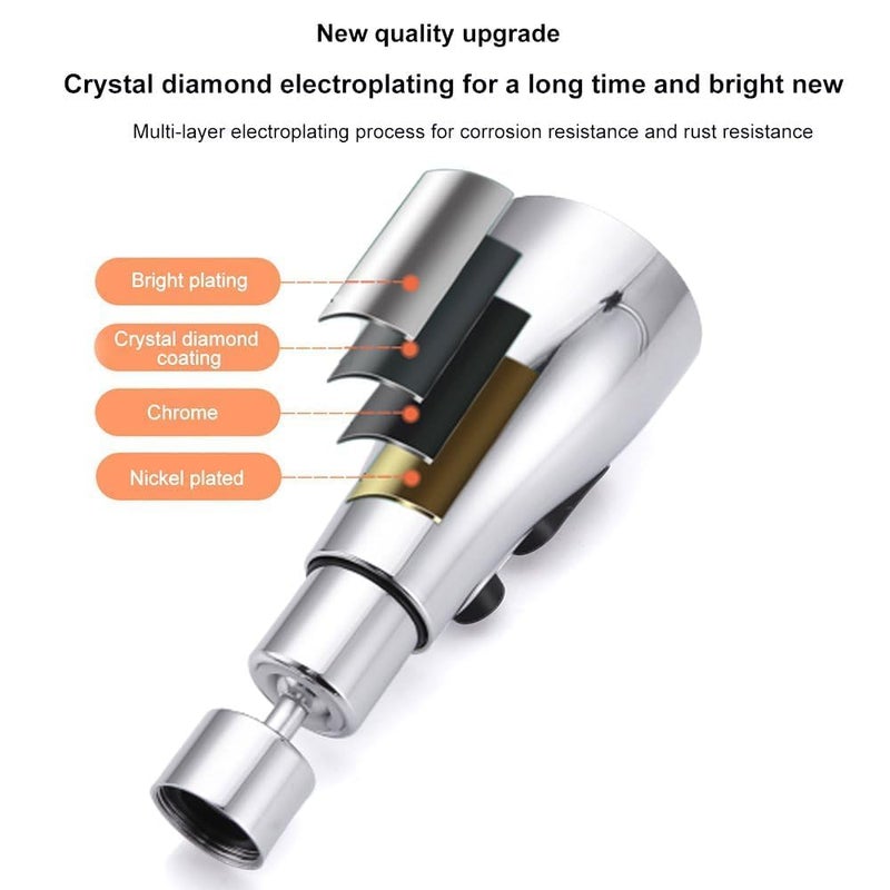 Rexez 360 Degree Movable Faucet Aerator Infinity 3 Mode Faucet Dual Flow Aerator Kitchen Sink Faucet Water Faucet Sprayer and 360° Rotatable Swivel Head - Image 3