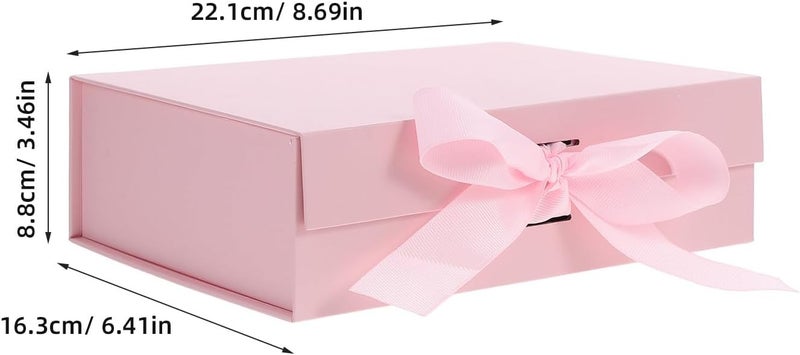 صندوق LOLIPPYY بلون الوردي مزود بغطاء وشريط، أبعاده 23×17×7 سم، صندوق تخزين صغير للتذكارات، مناسب لتغليف الهدايا في حفلات الذكرى السنوية للزواج أو المناسبات الخاصة - Image 2