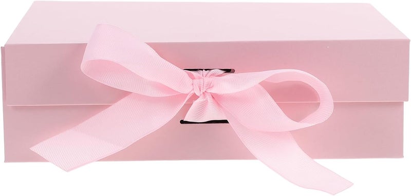 صندوق LOLIPPYY بلون الوردي مزود بغطاء وشريط، أبعاده 23×17×7 سم، صندوق تخزين صغير للتذكارات، مناسب لتغليف الهدايا في حفلات الذكرى السنوية للزواج أو المناسبات الخاصة - Image 1