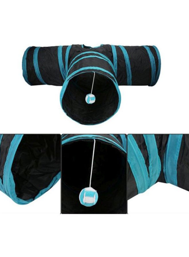 OUTAD 3 Ways Folding Pet Finding Tunnel Toy Black/Blue 25x25cm - Image 5