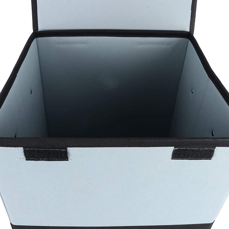 Home Store India Home Store India Folding Laundry Basket for Clothes with Lid Handle Toys Organiser 75 Litre BlackCardboard - Image 5