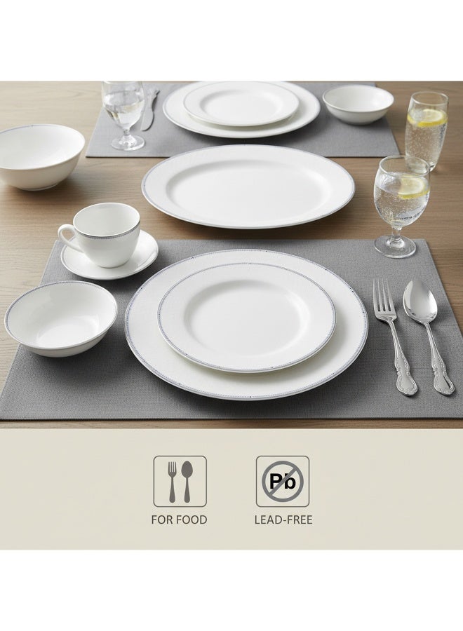 Shallow Cuisine Art VERA 12-Piece Stoneware Dinner Set - Modern Plates & Bowls Service for 4 - Durable Ceramic Tableware with Gift Box - Microwave & Dishwasher Safe - Elegant Dining Essentials - Image 3
