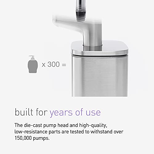 simplehuman 16 oz. Pulse Pump, Liquid Soap Dispenser, Drip Free Hand Soap Pump, Brushed Stainless Steel - Image 5