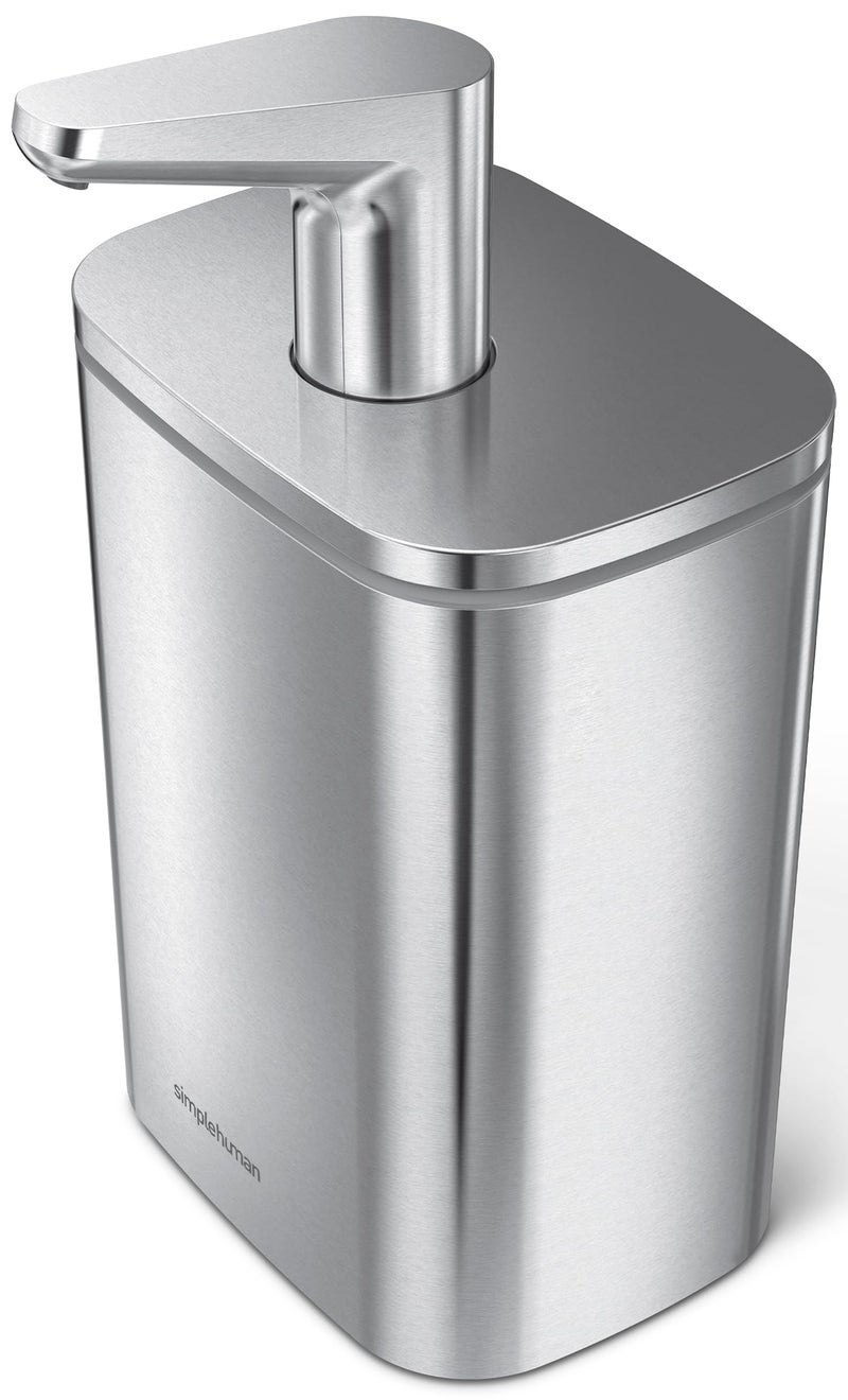 simplehuman 16 oz. Pulse Pump, Liquid Soap Dispenser, Drip Free Hand Soap Pump, Brushed Stainless Steel - Image 1