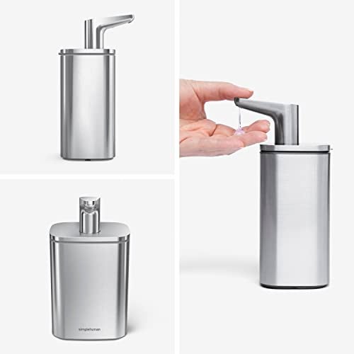 simplehuman 16 oz. Pulse Pump, Liquid Soap Dispenser, Drip Free Hand Soap Pump, Brushed Stainless Steel - Image 2
