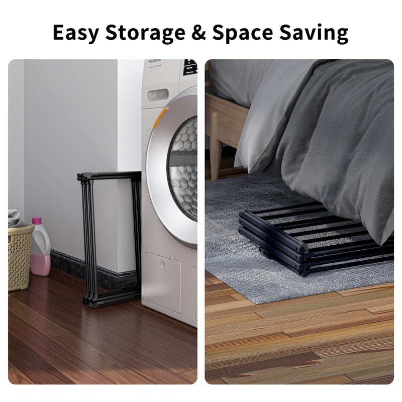 Rbitroise 3 Tier Clothes Drying Rack, Foldable Drying Rack Clothing,Indoor & Outdoor Laundry Rack for Drying Clothes,Space-Saving Design, Metal Collapsible Dryer Racks for Laundry,Pure Black - Image 4