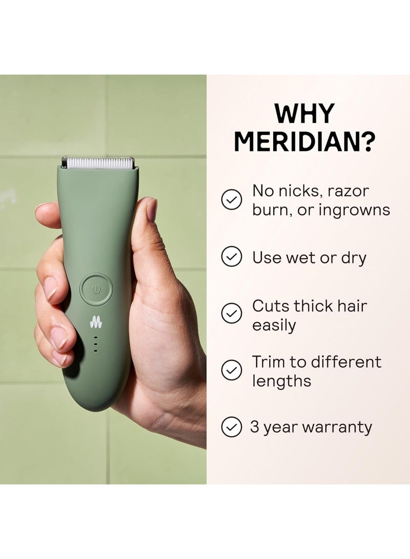 Meridian Sage Original Men's Intimate Razor, Bodygroom Men's Body Hair Trimmer, Body Trimmer Men, Pubic Hair Razor Men, Electric Trimmer, Wet Dry Groomer Green Care Set Men - Image 2