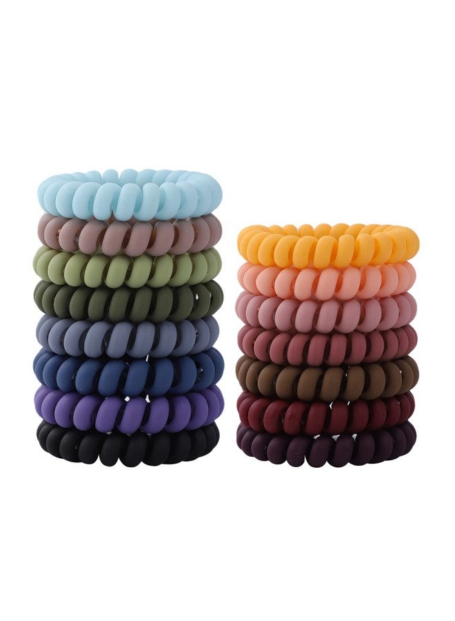 winthrop 15 Pcs Spiral Hair Ties No Crease Coil Hair Ties For Women Large Size Matte Color Phone Cord Hair Accessories For Curly Hair Thick Hair (2.2 Inches) - Image 1