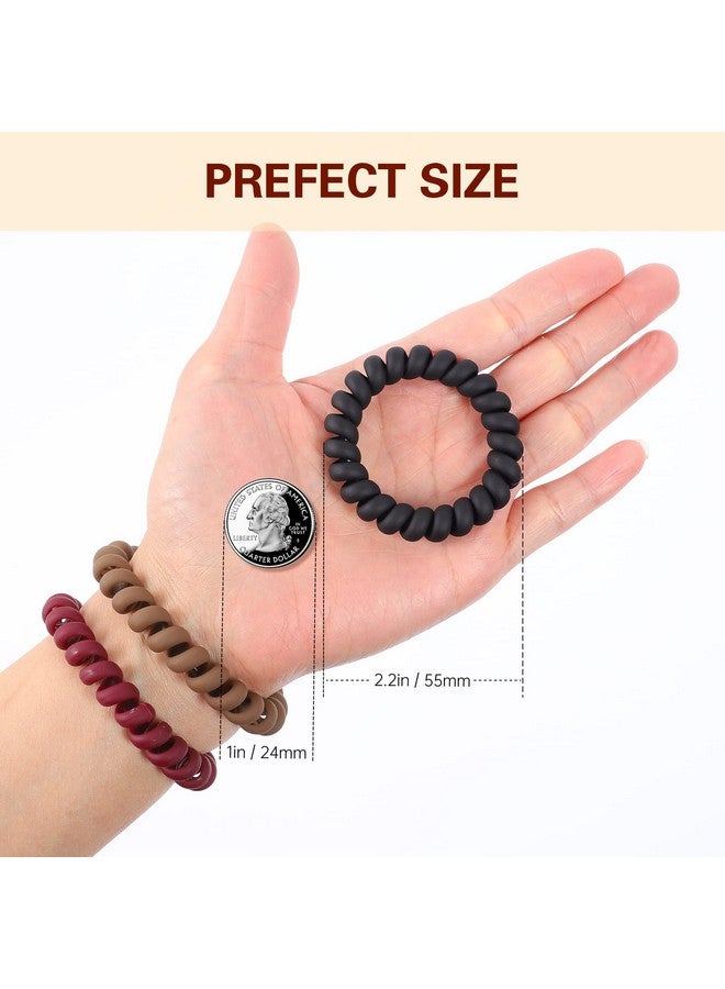 winthrop 15 Pcs Spiral Hair Ties No Crease Coil Hair Ties For Women Large Size Matte Color Phone Cord Hair Accessories For Curly Hair Thick Hair (2.2 Inches) - Image 3