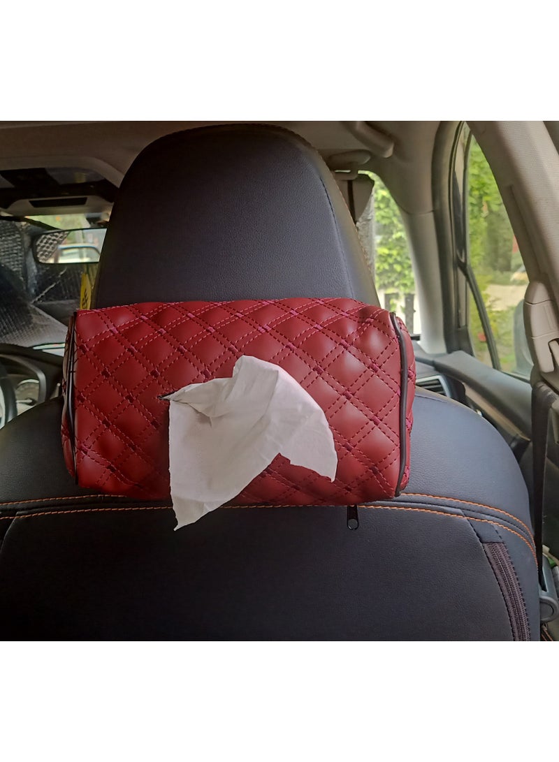 Assafco Car Leather Tissue Holder winne embroidery - Image 1