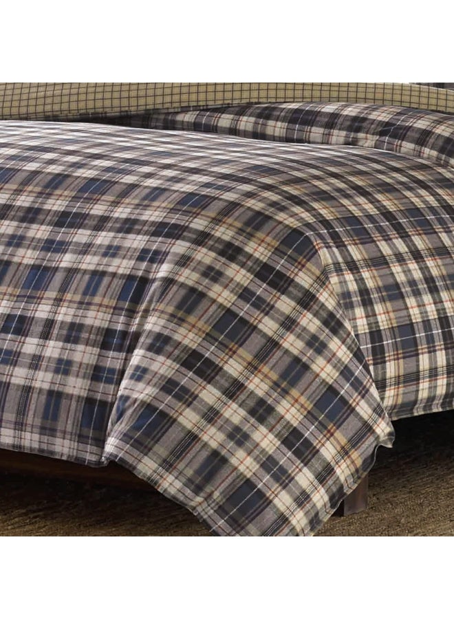 Eddie Bauer  Twin Duvet Cover Set Reversible Bedding with Matching Sham Plaid Home Decor for All Seasons Port Gamble Blue Twin - Image 3