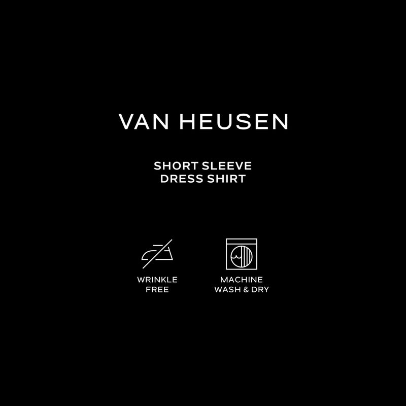 Van Heusen Men's Short Sleeve Dress Shirt Regular Fit Poplin Solid, Grey, 17.5" Neck - Image 5